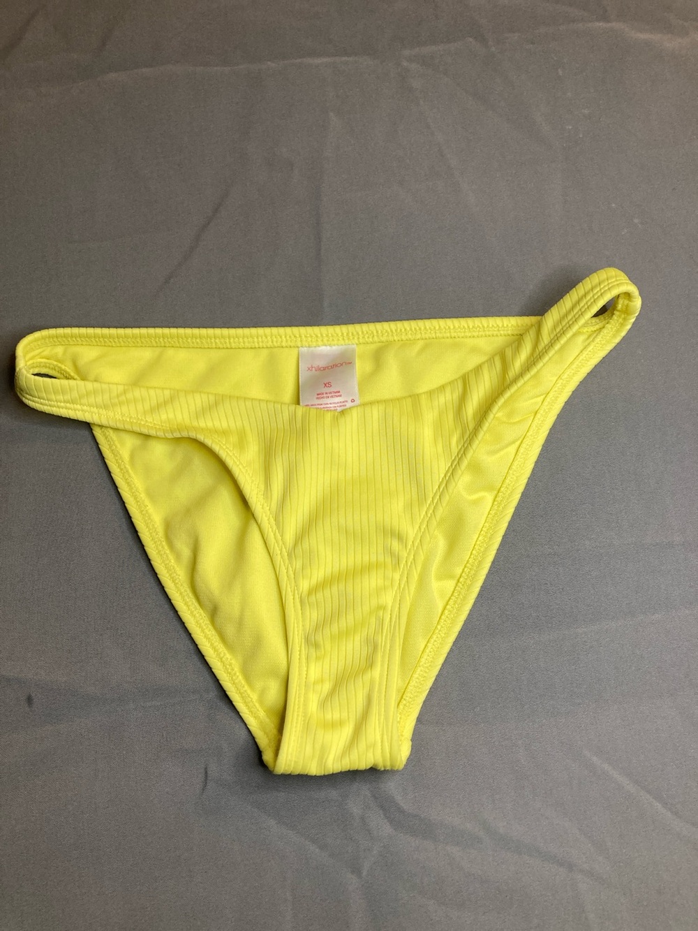 Xhilaration Bright Yellow Ribbed Bikini Bottom